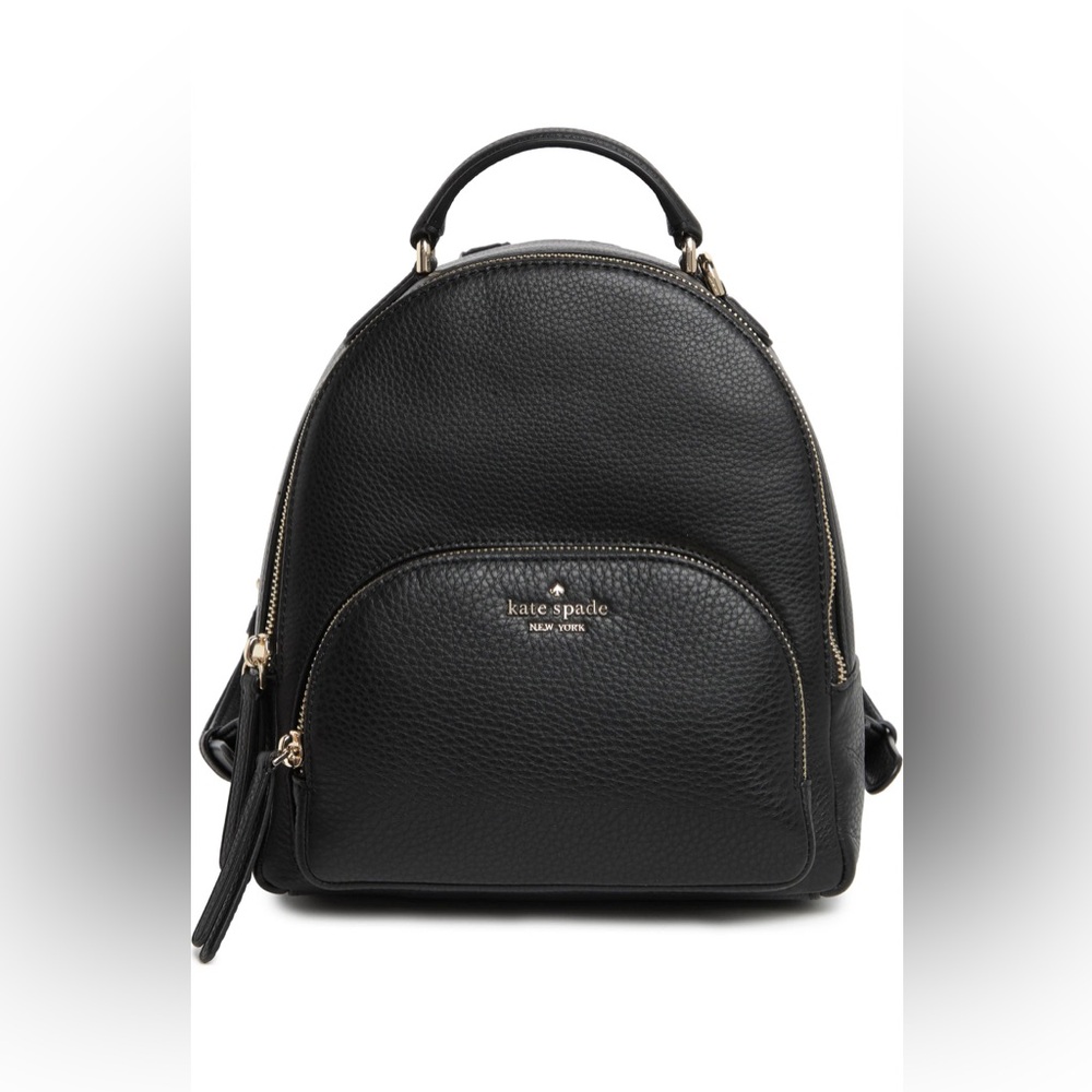 Kate Spade Jackson Black Pebbled Leather Backpack Medium